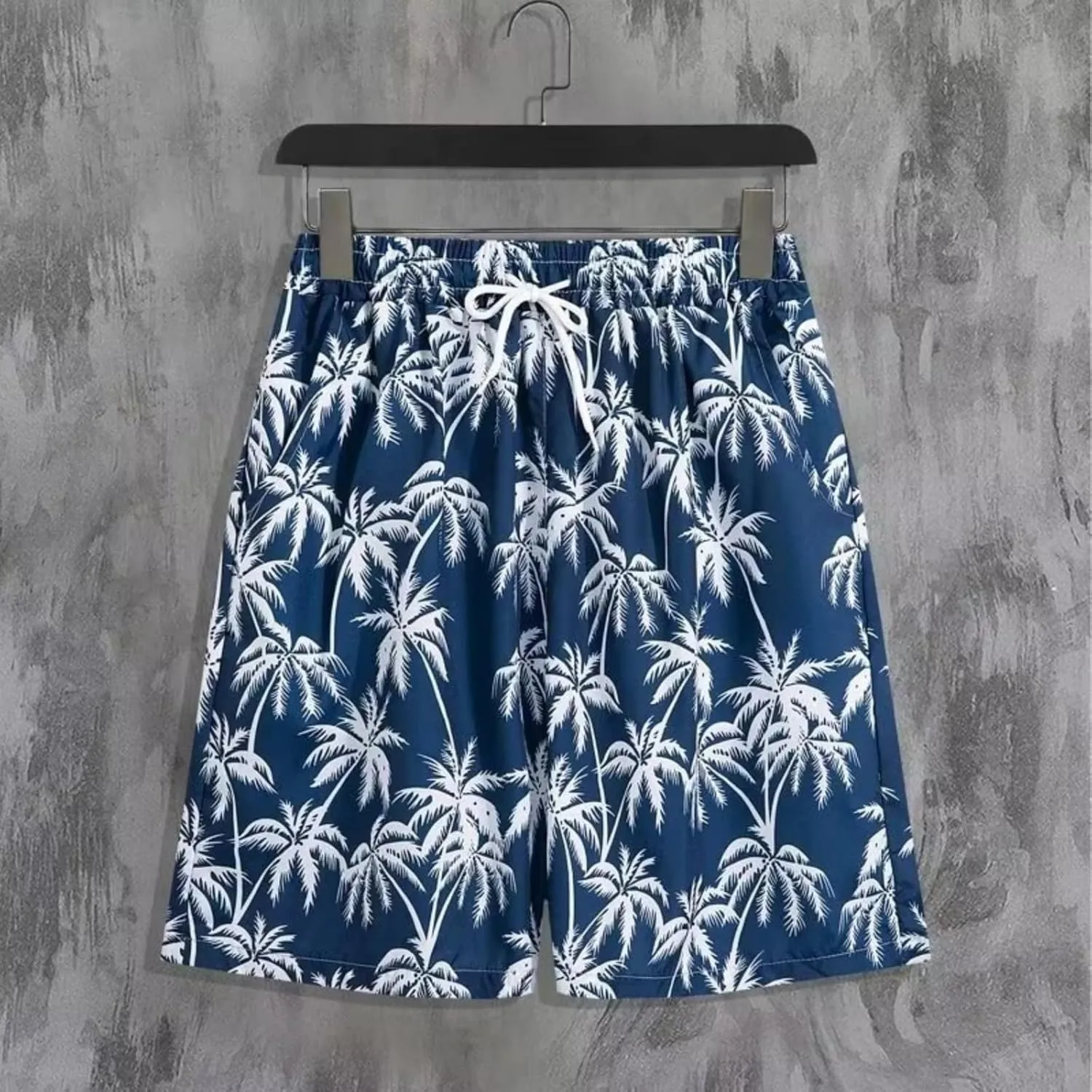 Sinzelimin Men's Hawaiian Beach Shorts Fashion Printed Quick-Dry Elastic Waist Loose Comfy Swim Trunks Short Sweatpant