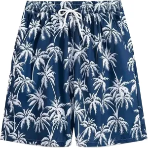 Sinzelimin Men's Hawaiian Beach Shorts Fashion Printed Quick-Dry Elastic Waist Loose Comfy Swim Trunks Short Sweatpant