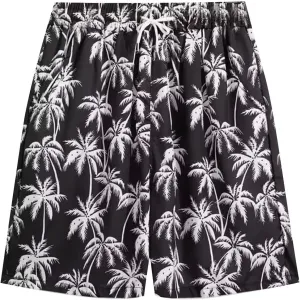 Sinzelimin Men's Hawaiian Beach Shorts Fashion Printed Quick-Dry Elastic Waist Loose Comfy Swim Trunks Short Sweatpant