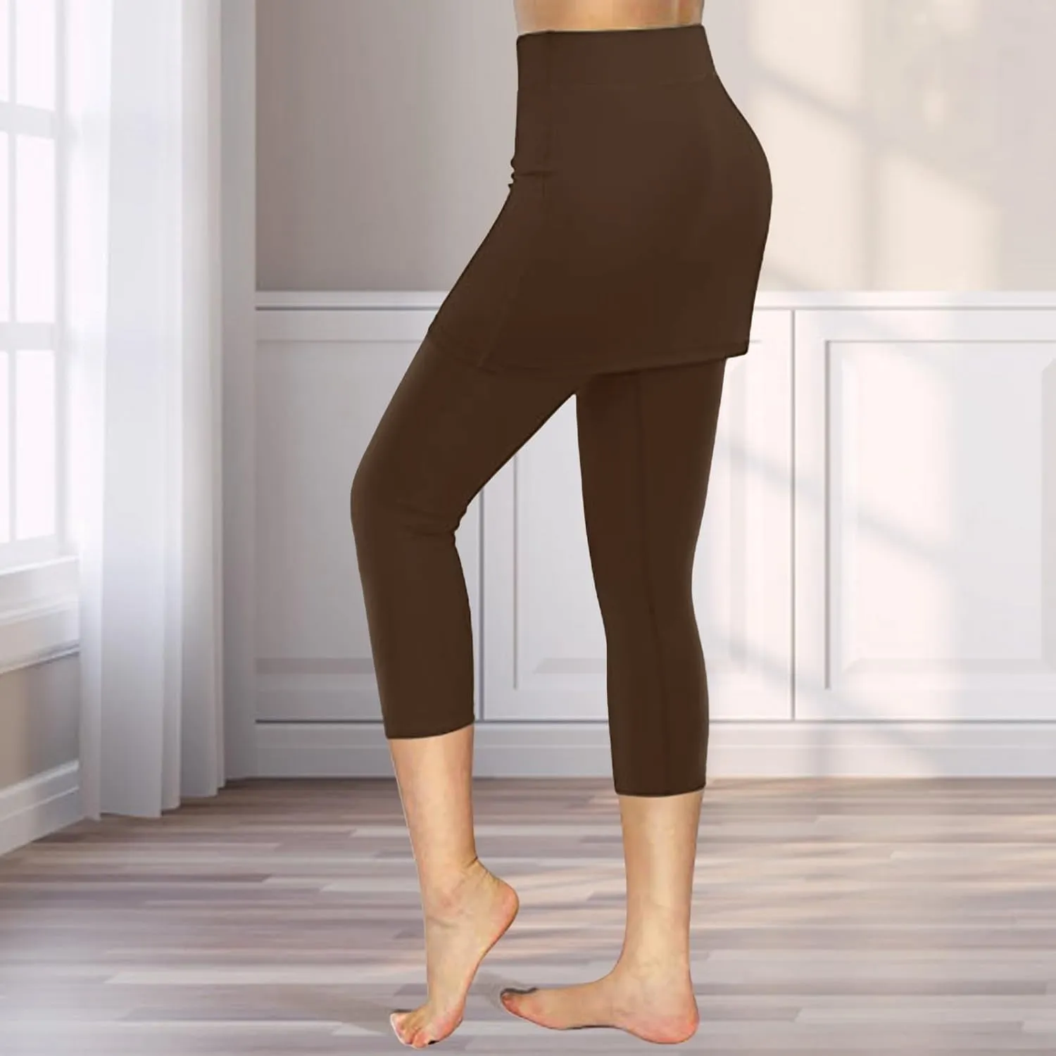 Skirted Leggings for Women 2025 Tennis Golf Skorts Capris Pickleball Clothing Outfits Gym Yoga Leggings with Skirts