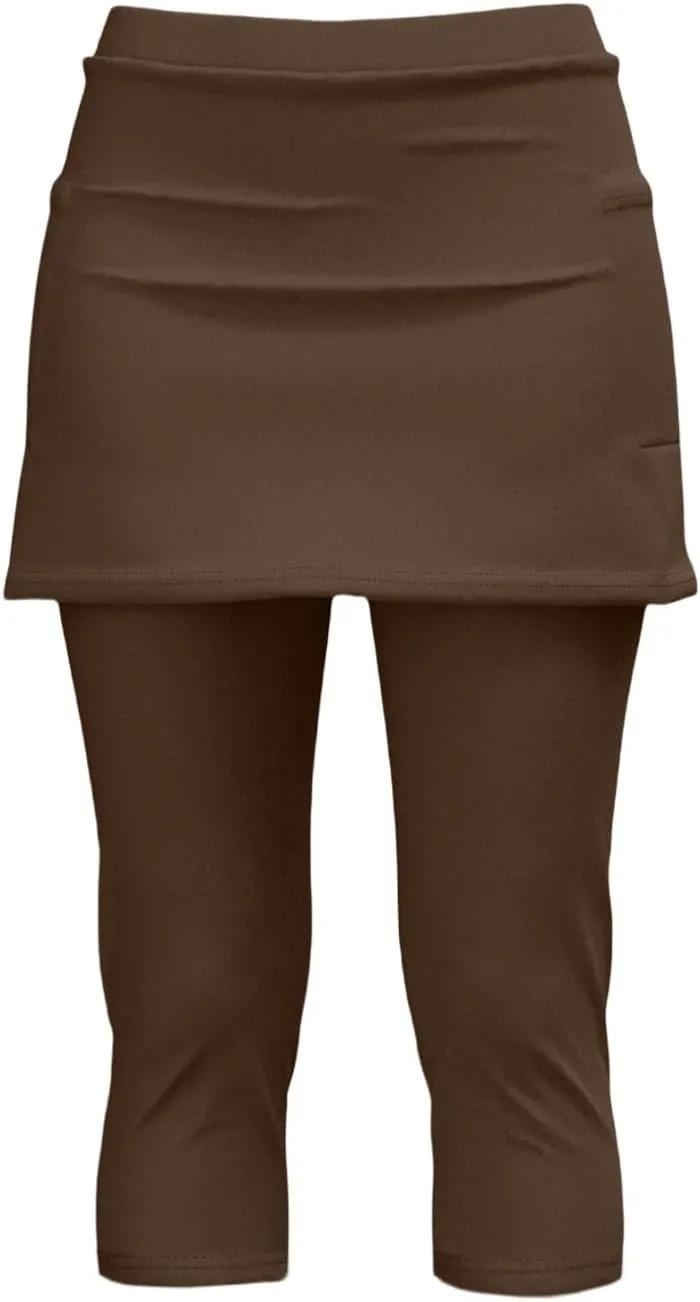 Skirted Leggings for Women 2025 Tennis Golf Skorts Capris Pickleball Clothing Outfits Gym Yoga Leggings with Skirts