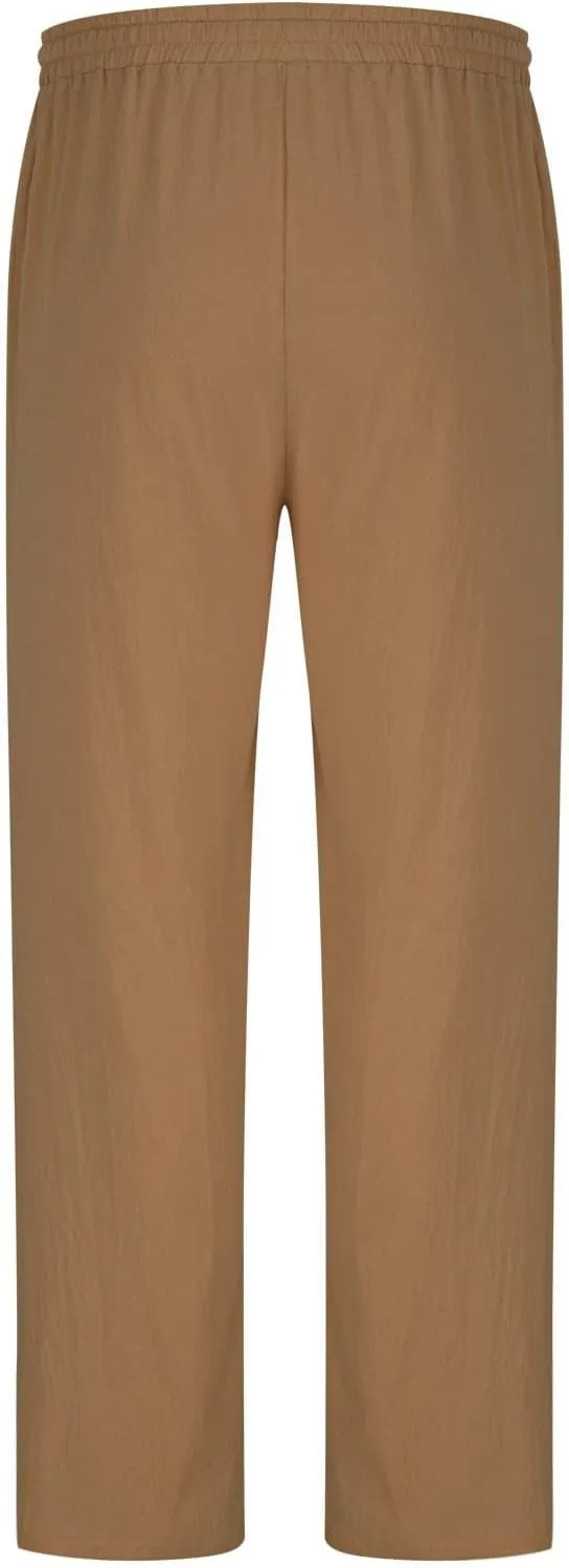 Soyumi Mens Casual Pants Elastic Waist Drawstring Chino Pants Tapered Cotton Twill Trousers with Pockets