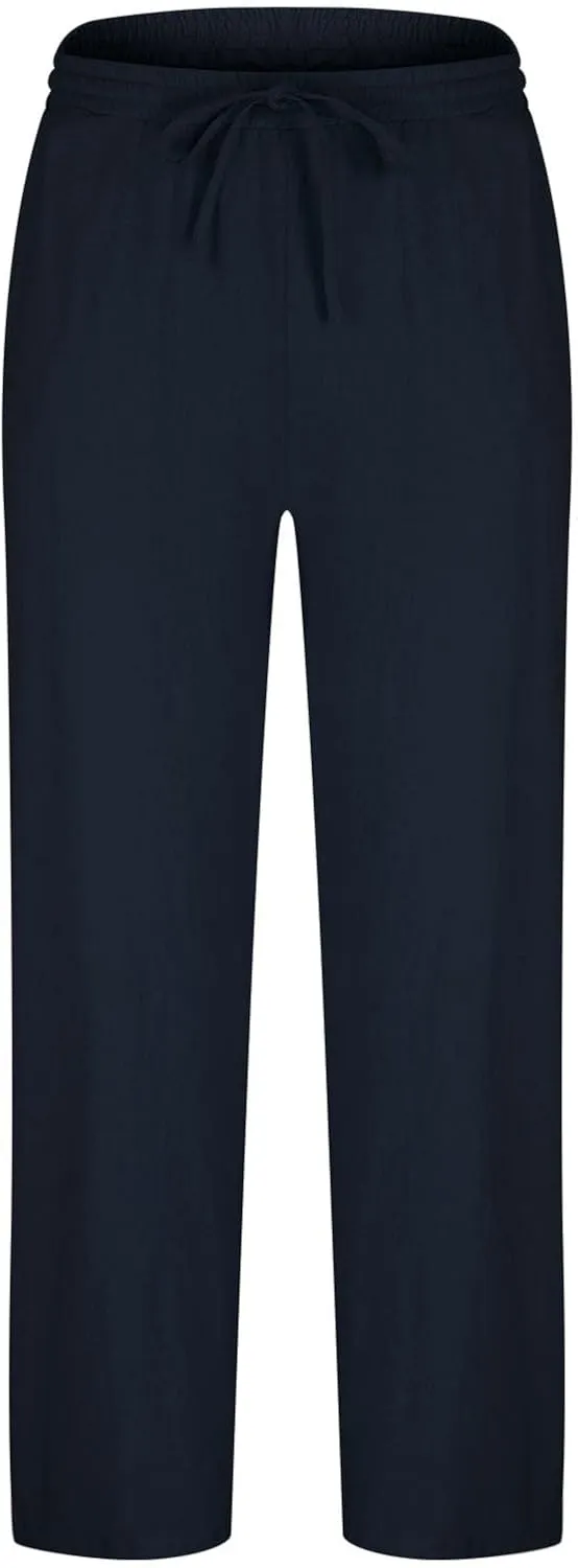 Soyumi Mens Casual Pants Elastic Waist Drawstring Chino Pants Tapered Cotton Twill Trousers with Pockets