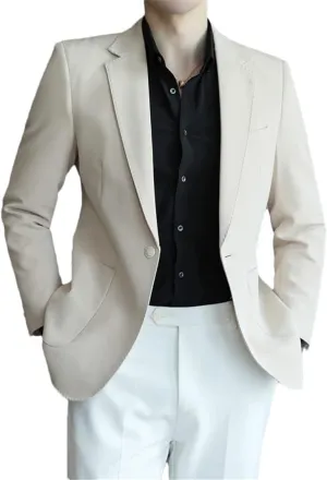 Spring Orange Blazers for Men Slim Fit Groom Wedding Suit Jacket Classic Plus Size Casual Suit Jacket