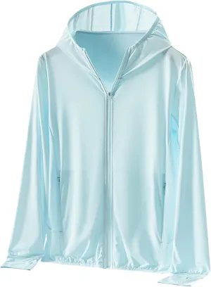 Summer UPF 50  Sun Protection Jacket Women Lightweight Long Sleeve Hoodie Zip up Outdoor Hiking Sun Shirts