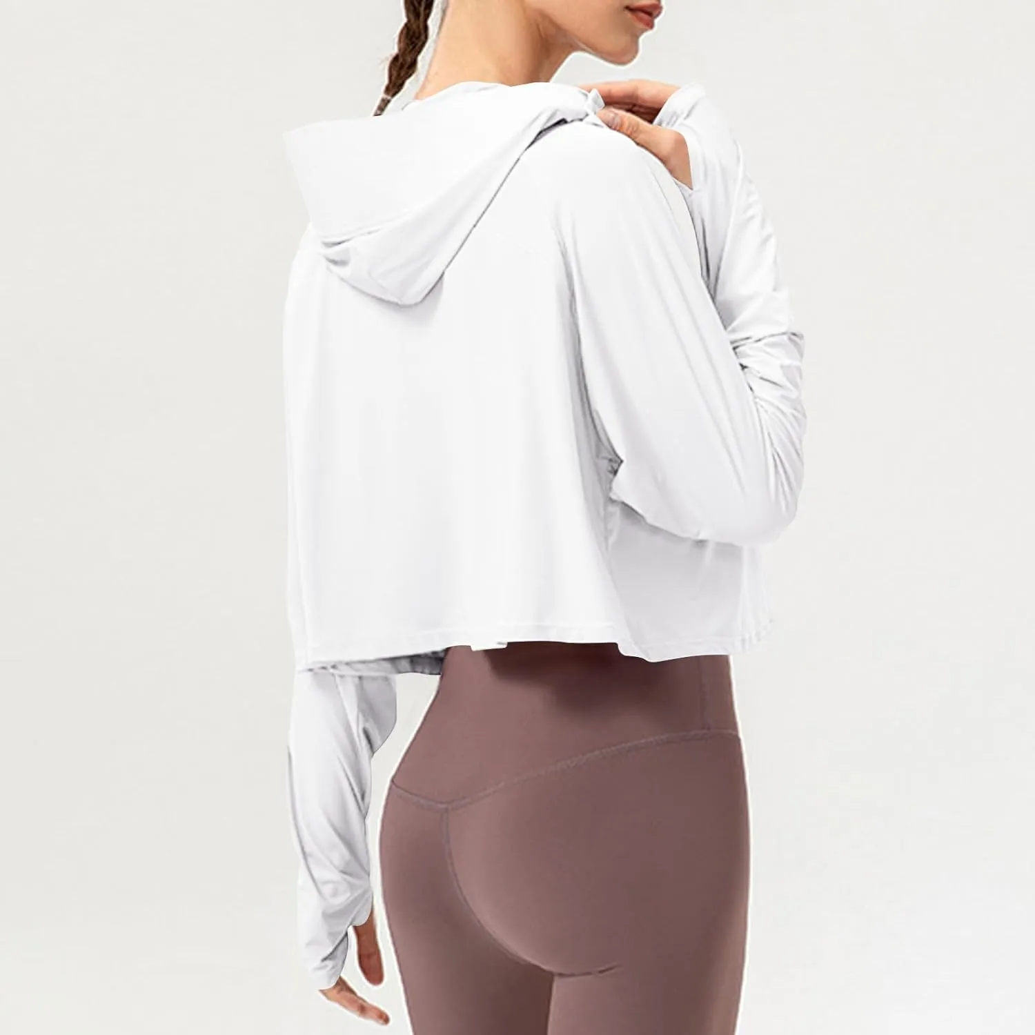 Sun Protection Clothing for Women - Long Sleeve Zip Up Hoodie for Running, Athletic Hiking Jacket Sun Shirt