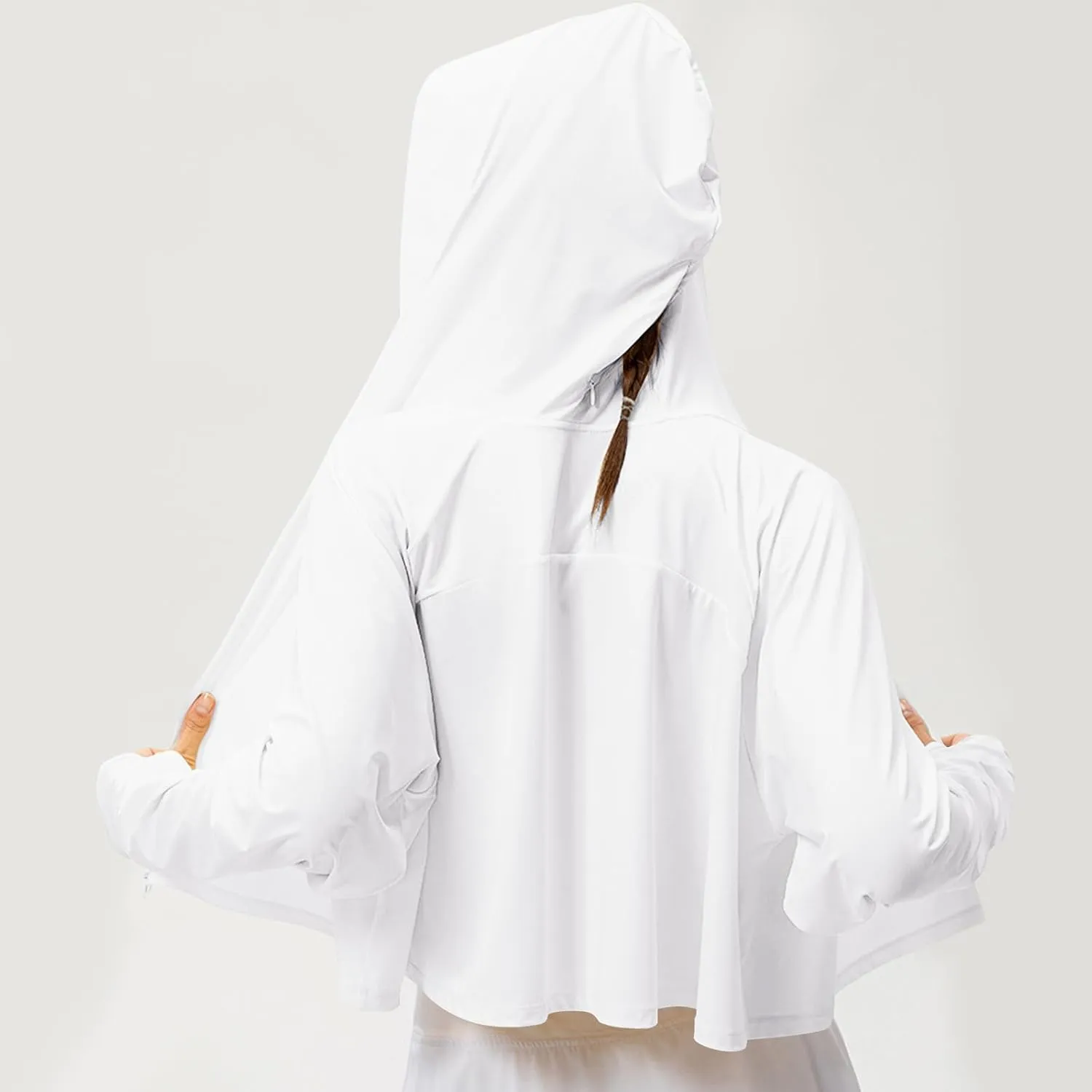 Sun Protection Clothing for Women - Long Sleeve Zip Up Hoodie for Running, Athletic Hiking Jacket Sun Shirt