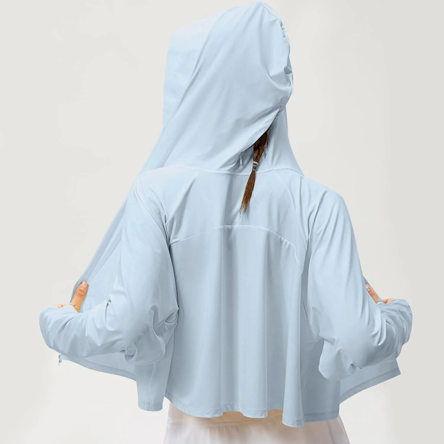 Sun Protection Clothing for Women - Long Sleeve Zip Up Hoodie for Running, Athletic Hiking Jacket Sun Shirt