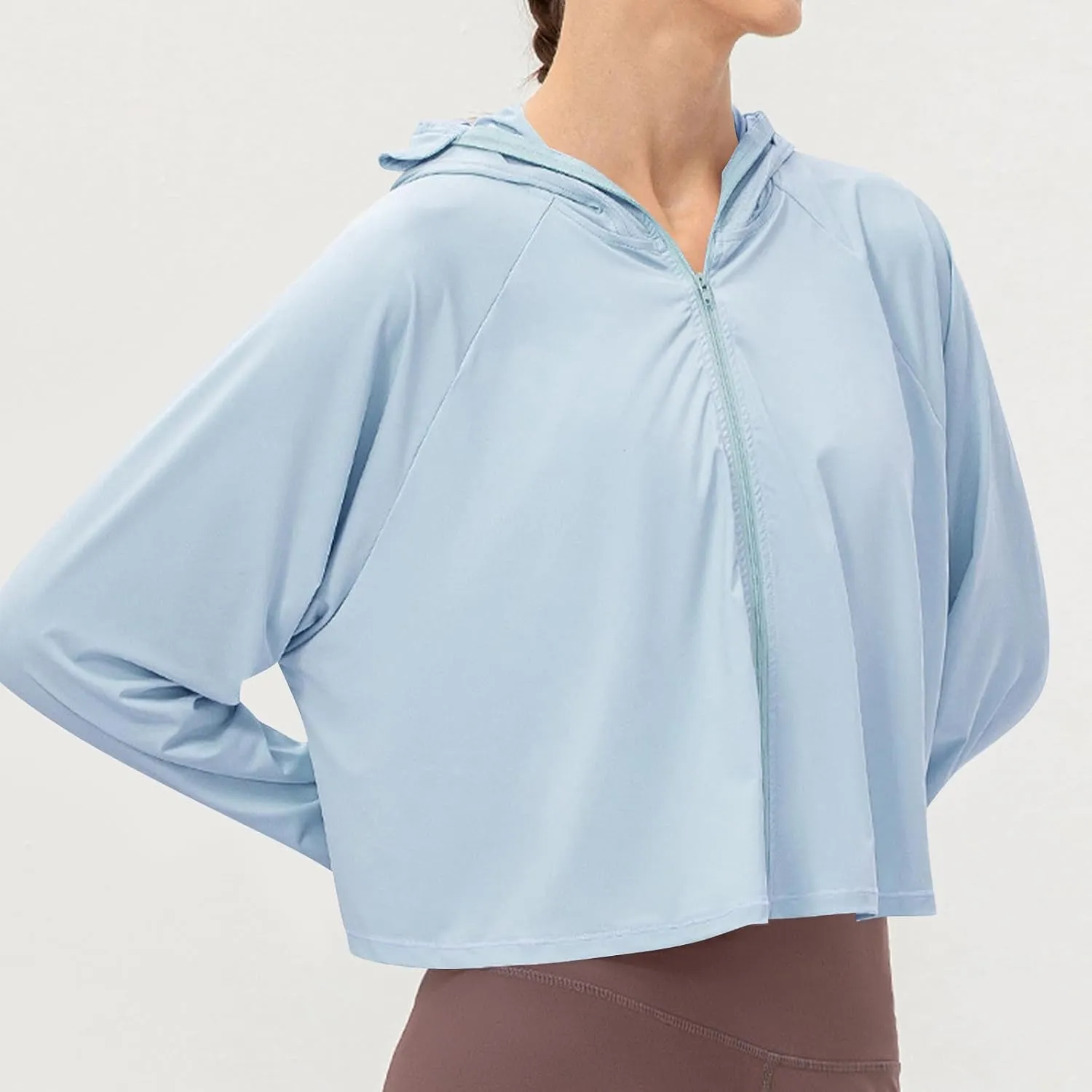 Sun Protection Clothing for Women - Long Sleeve Zip Up Hoodie for Running, Athletic Hiking Jacket Sun Shirt
