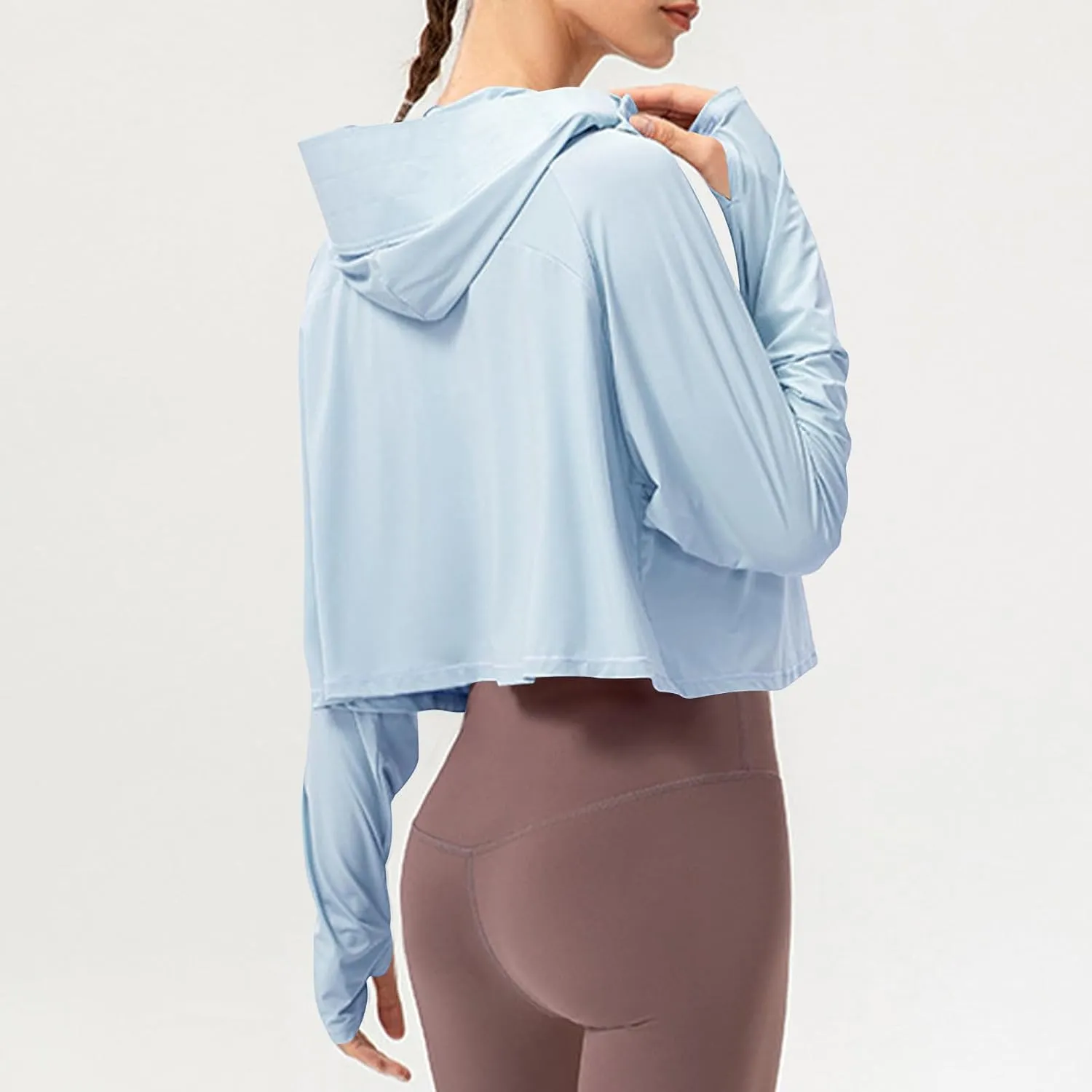 Sun Protection Clothing for Women - Long Sleeve Zip Up Hoodie for Running, Athletic Hiking Jacket Sun Shirt