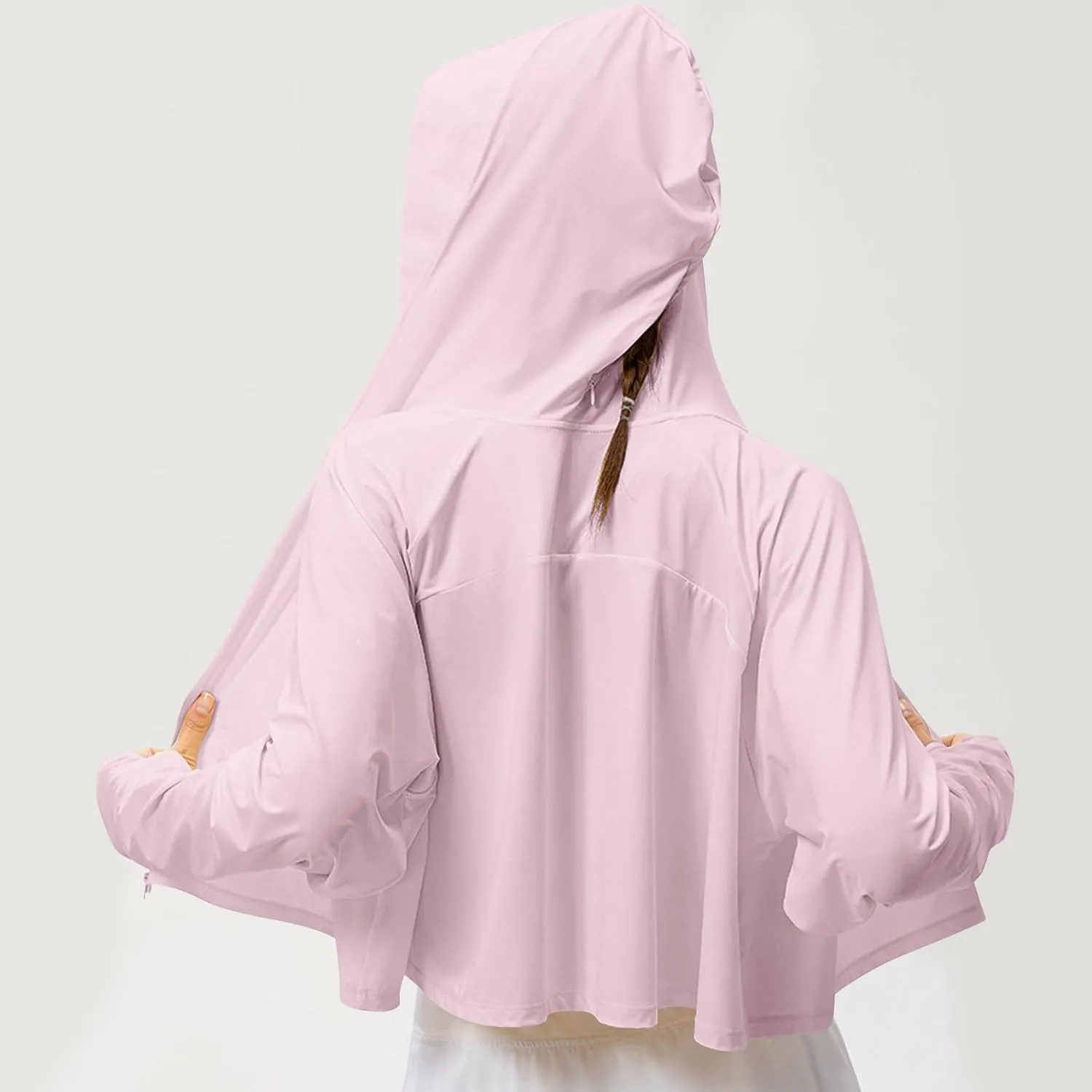 Sun Protection Clothing for Women - Long Sleeve Zip Up Hoodie for Running, Athletic Hiking Jacket Sun Shirt