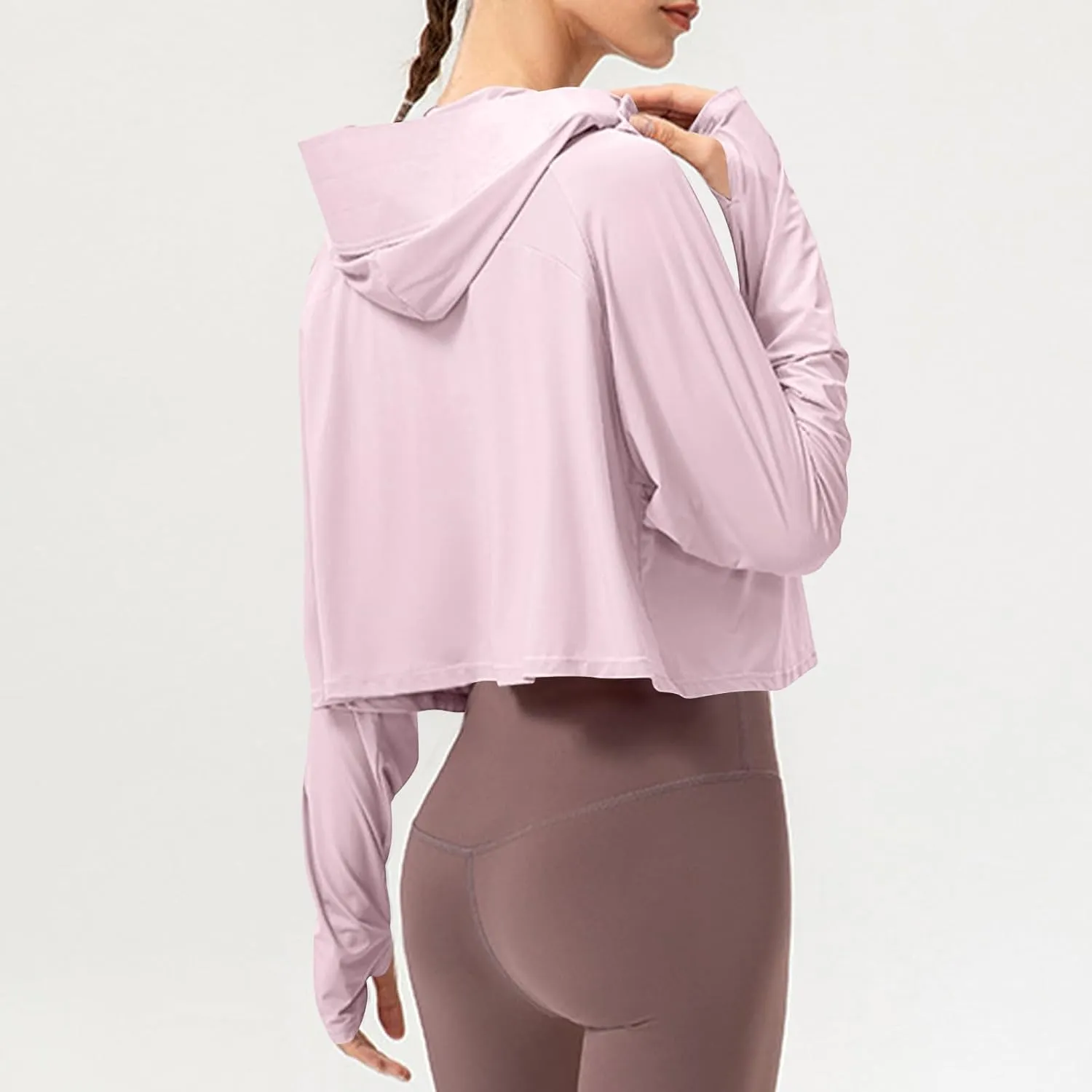 Sun Protection Clothing for Women - Long Sleeve Zip Up Hoodie for Running, Athletic Hiking Jacket Sun Shirt