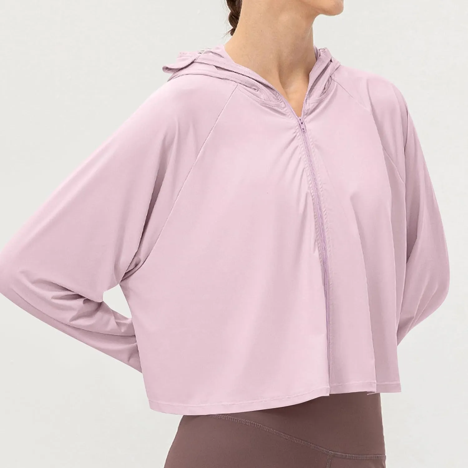 Sun Protection Clothing for Women - Long Sleeve Zip Up Hoodie for Running, Athletic Hiking Jacket Sun Shirt
