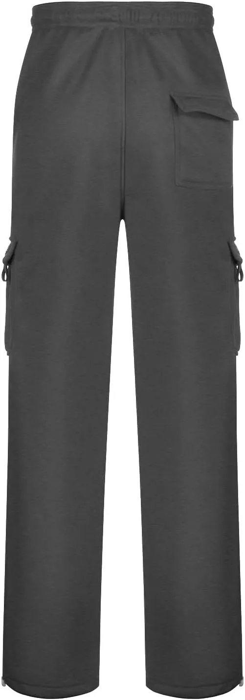 Sweatpants for Men High Street Fashion Leisure Loose Sports Running Solid Color Lace Up Pants Straight Leg Joggers
