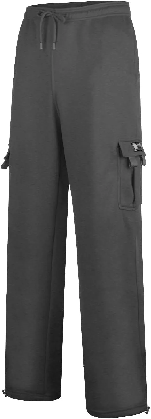 Sweatpants for Men High Street Fashion Leisure Loose Sports Running Solid Color Lace Up Pants Straight Leg Joggers
