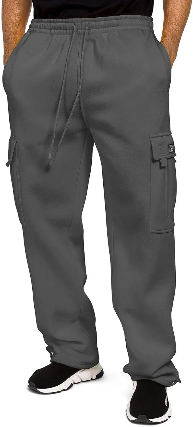 Sweatpants for Men High Street Fashion Leisure Loose Sports Running Solid Color Lace Up Pants Straight Leg Joggers