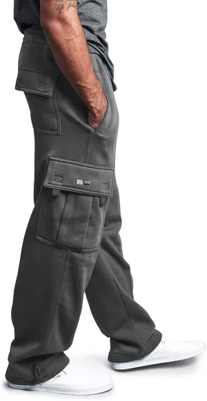 Sweatpants for Men High Street Fashion Leisure Loose Sports Running Solid Color Lace Up Pants Straight Leg Joggers
