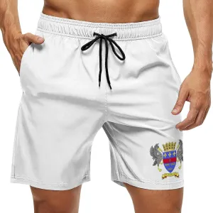 TAIZIYEAH Saint Barthelemy Flag Beach Shorts Casual Men's Swimming Trunks with Pockets Quick-Drying Printed Shorts M