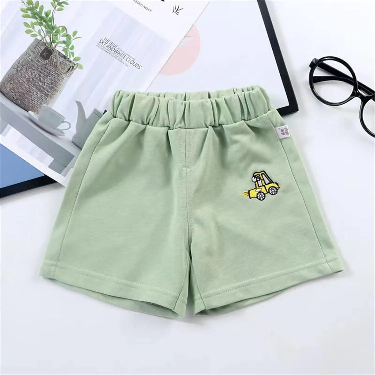 Toddler Boys Jogger Shorts Summer Athletic Short Sweat Pants Cute Dinosaur Printed Pull on Shorts for Boy Girl