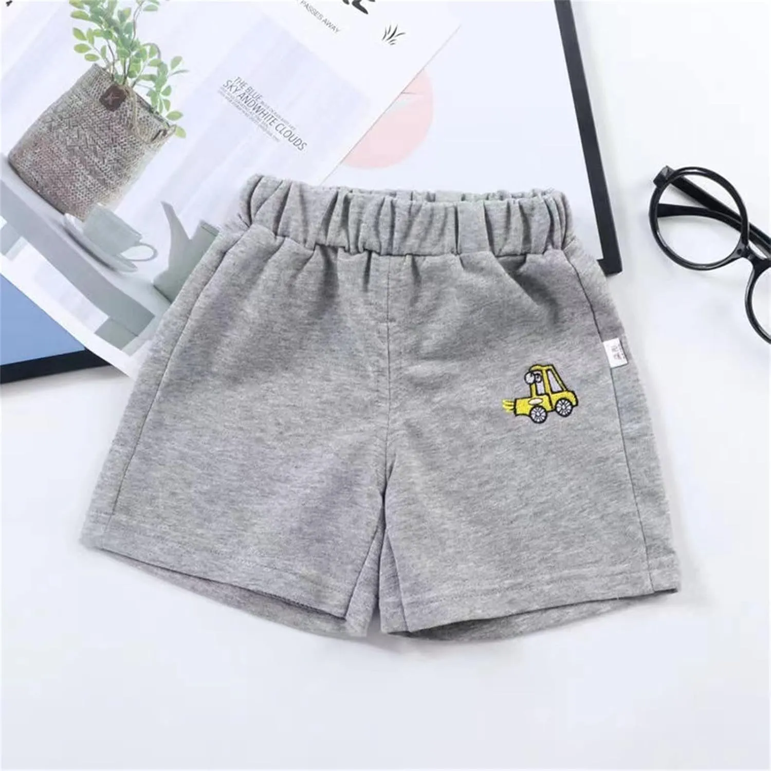 Toddler Boys Jogger Shorts Summer Athletic Short Sweat Pants Cute Dinosaur Printed Pull on Shorts for Boy Girl