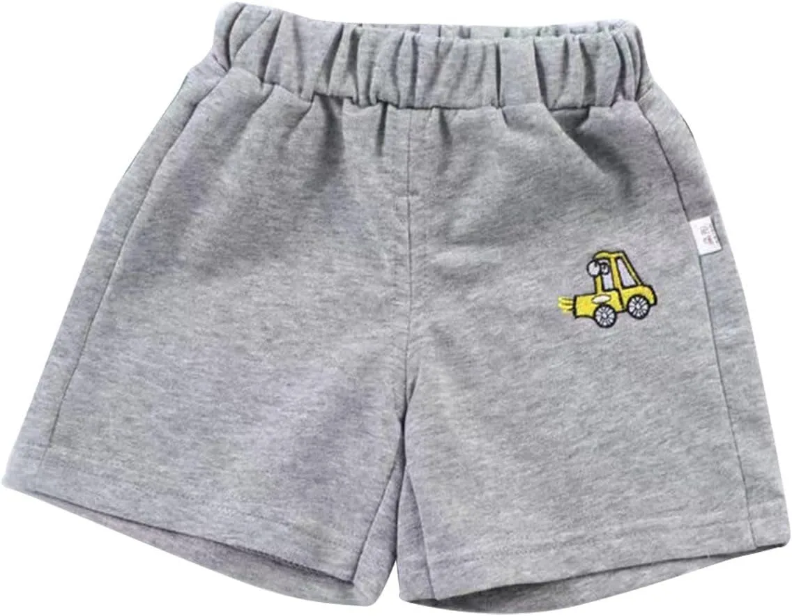 Toddler Boys Jogger Shorts Summer Athletic Short Sweat Pants Cute Dinosaur Printed Pull on Shorts for Boy Girl