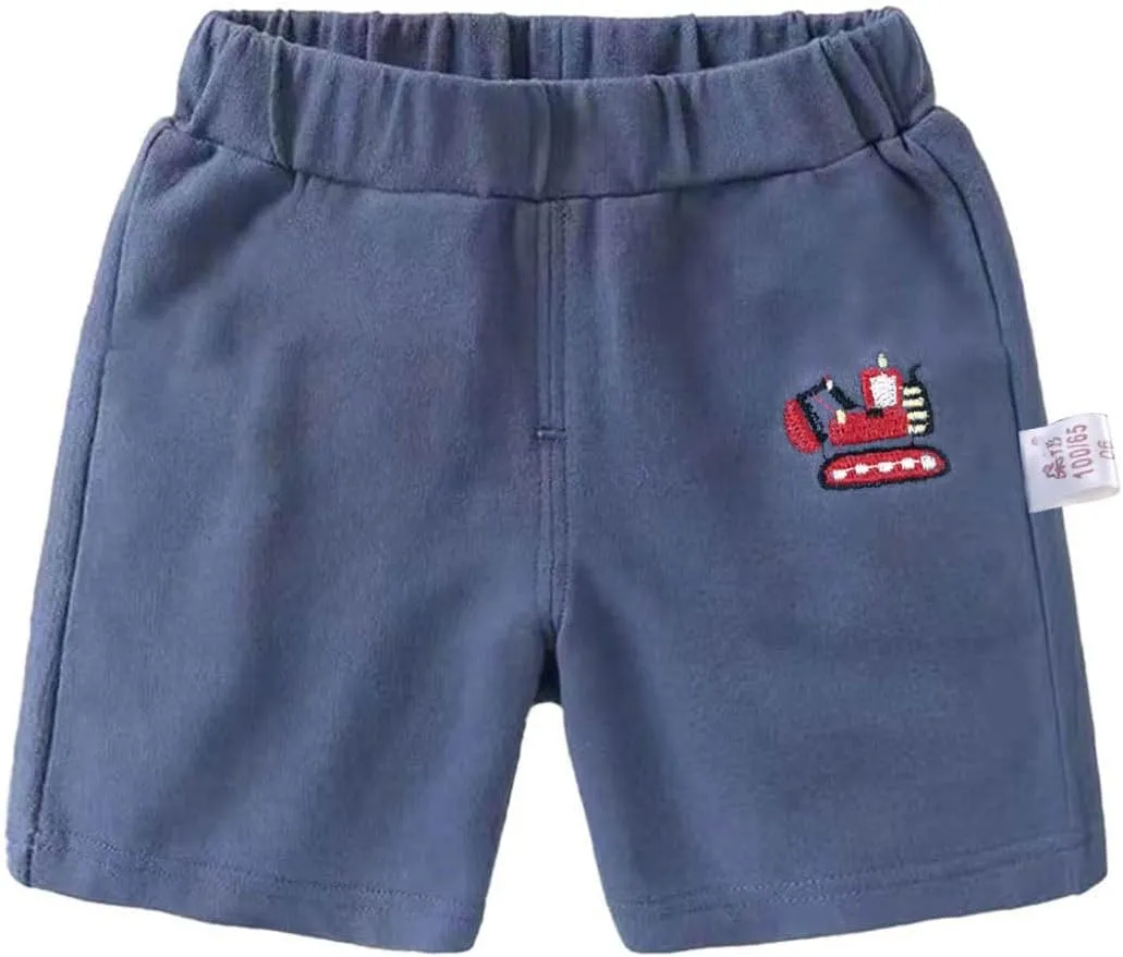 Toddler Boys Jogger Shorts Summer Athletic Short Sweat Pants Cute Dinosaur Printed Pull on Shorts for Boy Girl