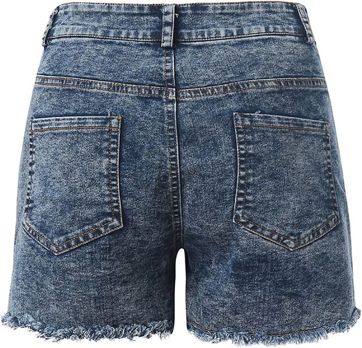 tuduoms Women's Plus Size Denim Shorts High Waisted Stretchy Raw Hem Jean Shorts Ripped Mid-Rise Summer Bermuda Shorts Beach