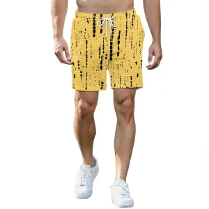 Waffle Shorts for Men Printed Elastic Waist Drawstring Soft Touch Casual Summer Lounge Shorts