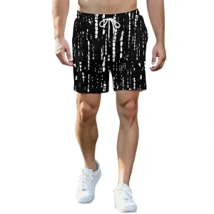 Waffle Shorts for Men Printed Elastic Waist Drawstring Soft Touch Casual Summer Lounge Shorts