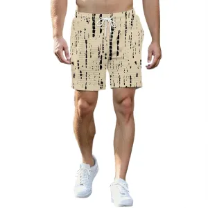 Waffle Shorts for Men Printed Elastic Waist Drawstring Soft Touch Casual Summer Lounge Shorts