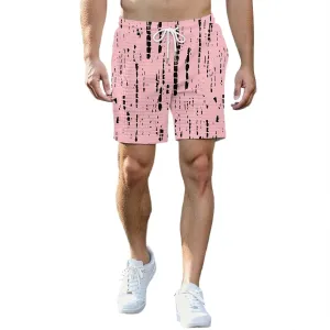 Waffle Shorts for Men Printed Elastic Waist Drawstring Soft Touch Casual Summer Lounge Shorts