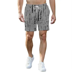 Waffle Shorts for Men Printed Elastic Waist Drawstring Soft Touch Casual Summer Lounge Shorts