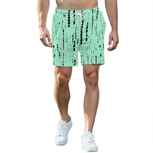 Waffle Shorts for Men Printed Elastic Waist Drawstring Soft Touch Casual Summer Lounge Shorts