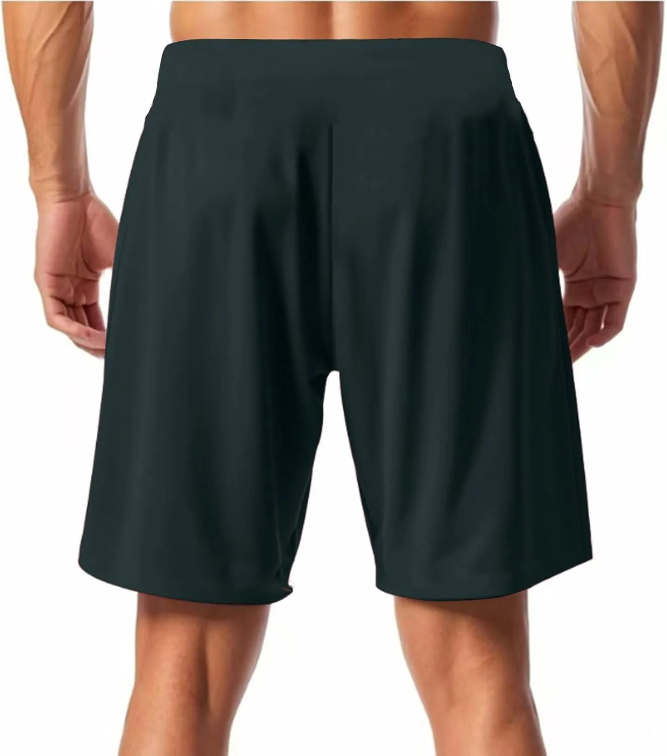 WENKOMG1 Mens Cotton Linen Shorts Lightweight Breathable Summer Linen Shorts Elastic Waist Drawstring Lounge Pants