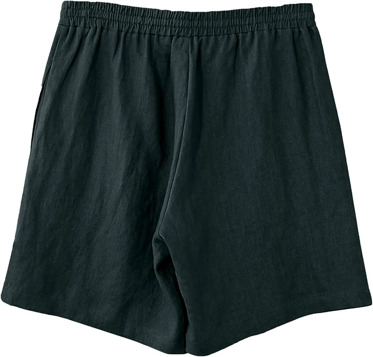 WENKOMG1 Mens Cotton Linen Shorts Lightweight Breathable Summer Linen Shorts Elastic Waist Drawstring Lounge Pants