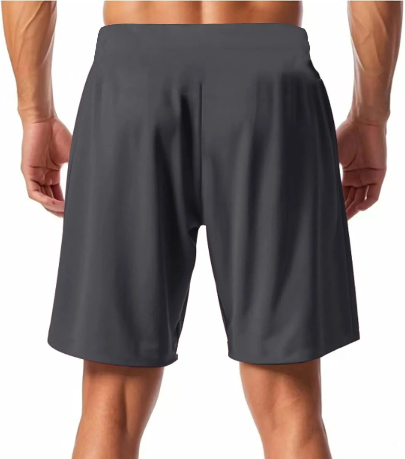 WENKOMG1 Mens Cotton Linen Shorts Lightweight Breathable Summer Linen Shorts Elastic Waist Drawstring Lounge Pants