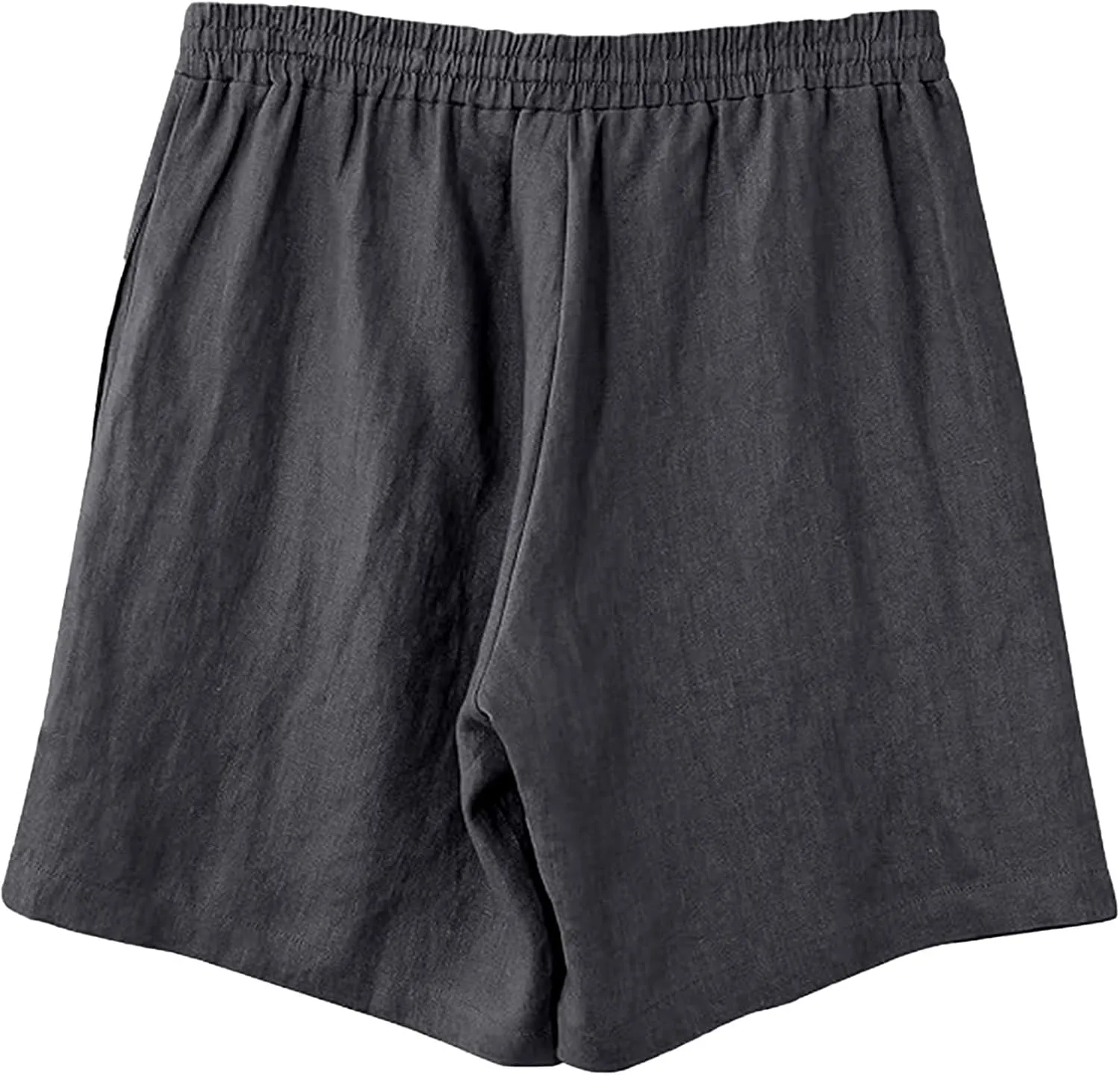 WENKOMG1 Mens Cotton Linen Shorts Lightweight Breathable Summer Linen Shorts Elastic Waist Drawstring Lounge Pants