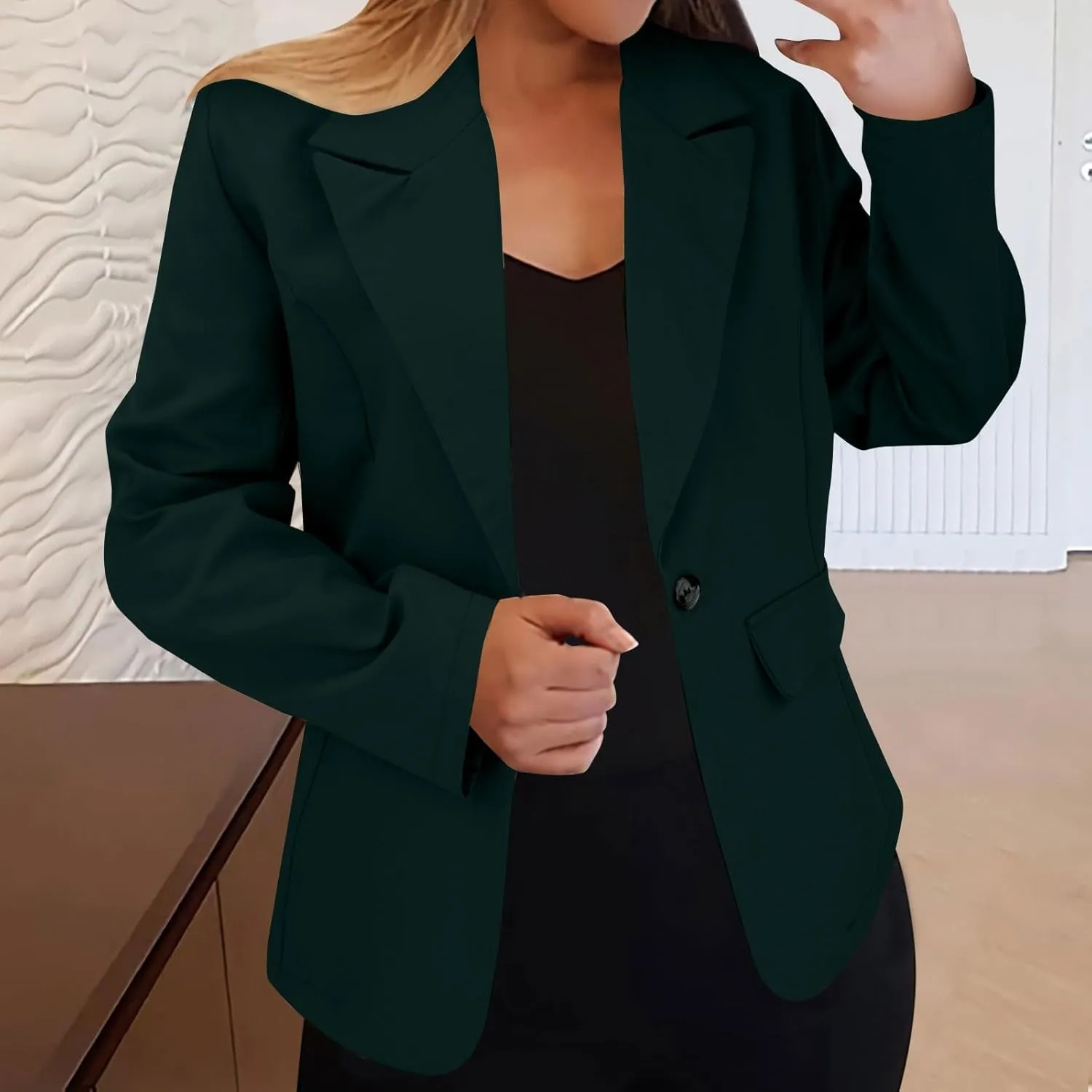 Women Blazers for Work Casual Business Casual Jackets Long Sleeve Lapel Open Front Cardigan Office Suit with Pockets