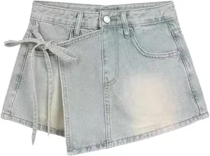 Women Blue Vintage Long Waist Petite Skirt Denim Cotton Material Summer Mid Length Casual Wear Skirt