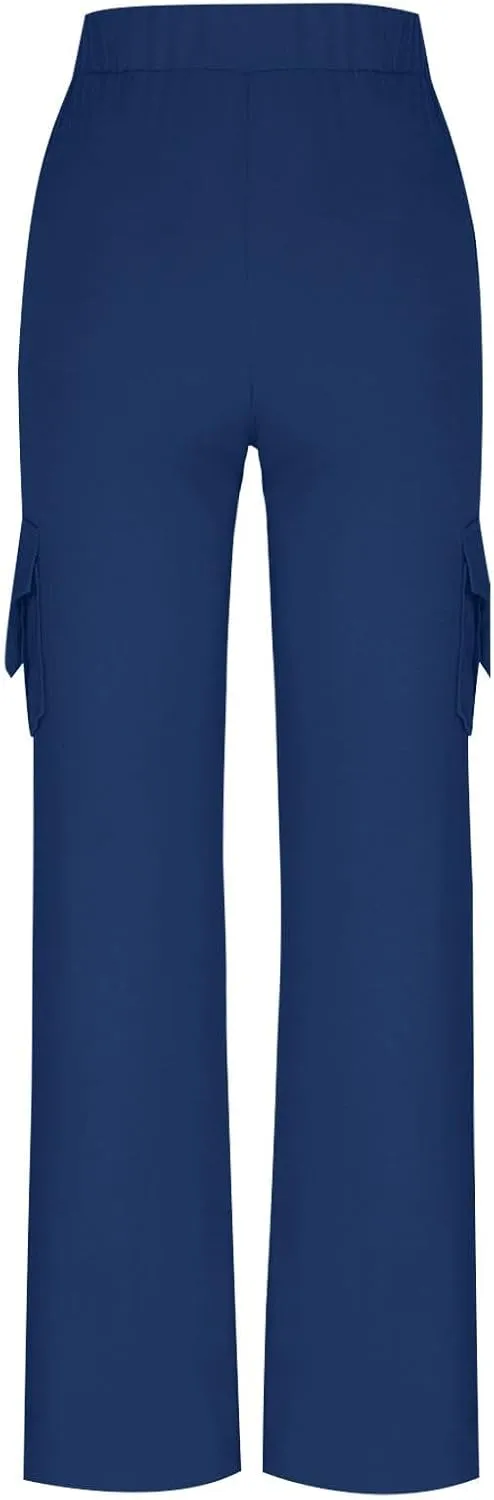 Women Cargo Pants 2025 Bootcut Yoga Pant Stretchy Trousers Wide Leg Workout Baggy Sweatpants with Pockets Trendy