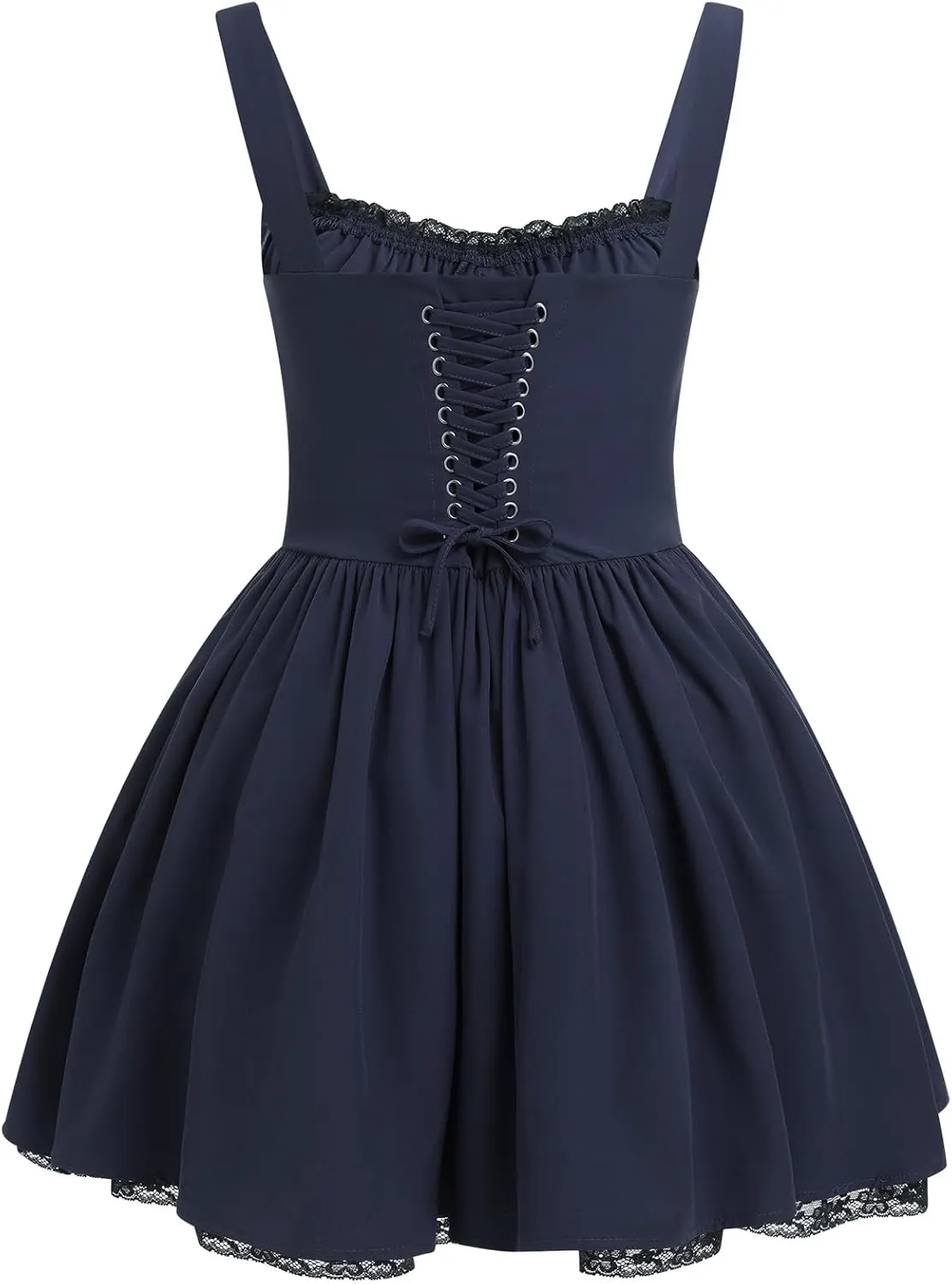 Women Corset Dress Floral Mini Dress Sexy Spaghetti Straps Low Cut Lace Short Dress Ruffle Summer Bustier Sundress