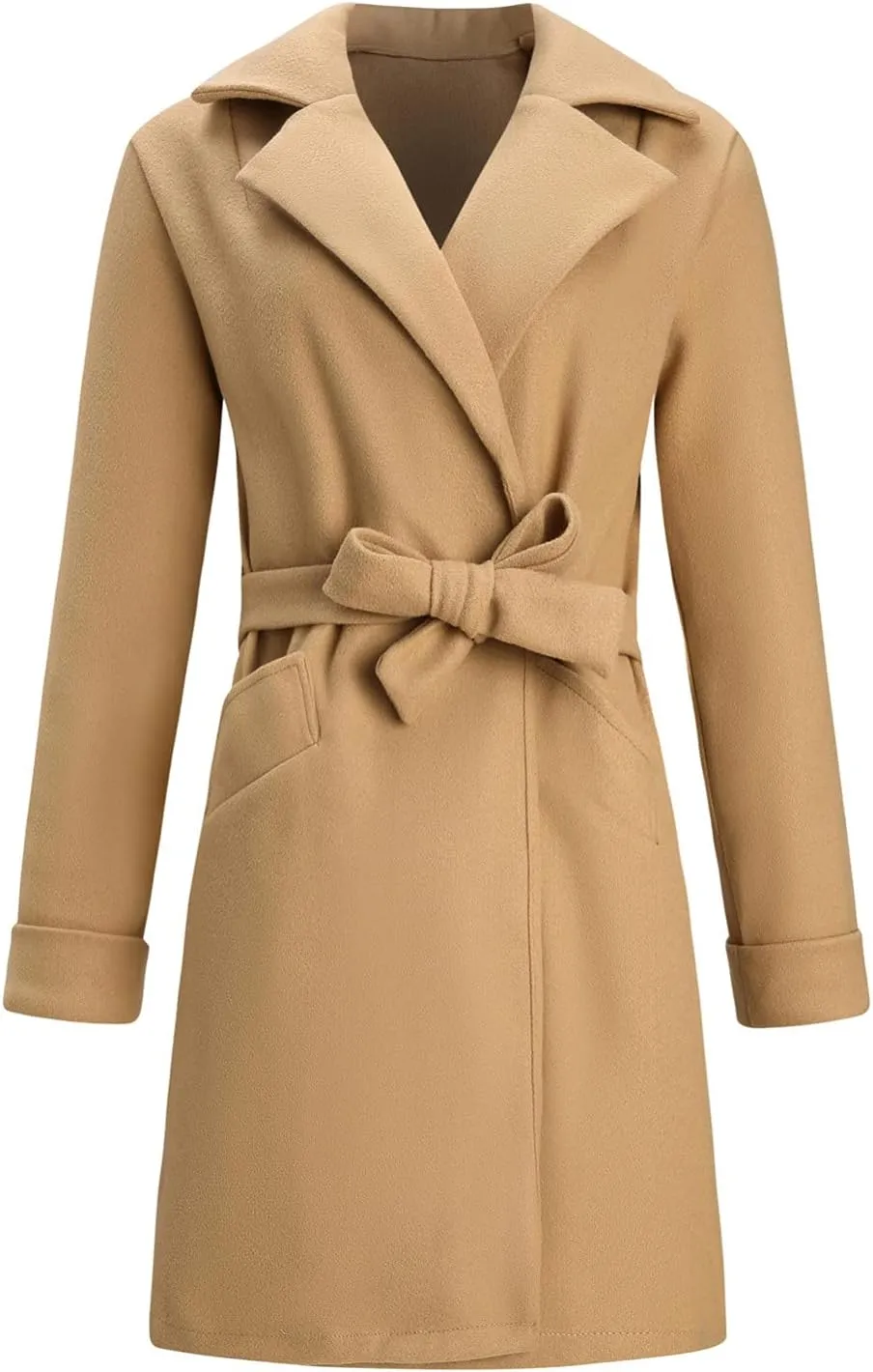 Women Trendy Trench Coat Classic Business Blazers Coat Lapel Peacoat Solid Overcoat Fall Winter Temperament Outwear