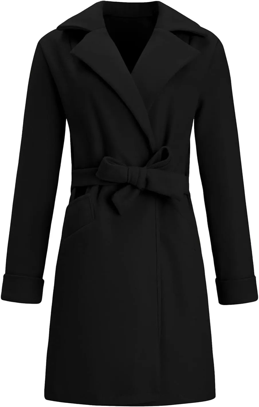 Women Trendy Trench Coat Classic Business Blazers Coat Lapel Peacoat Solid Overcoat Fall Winter Temperament Outwear