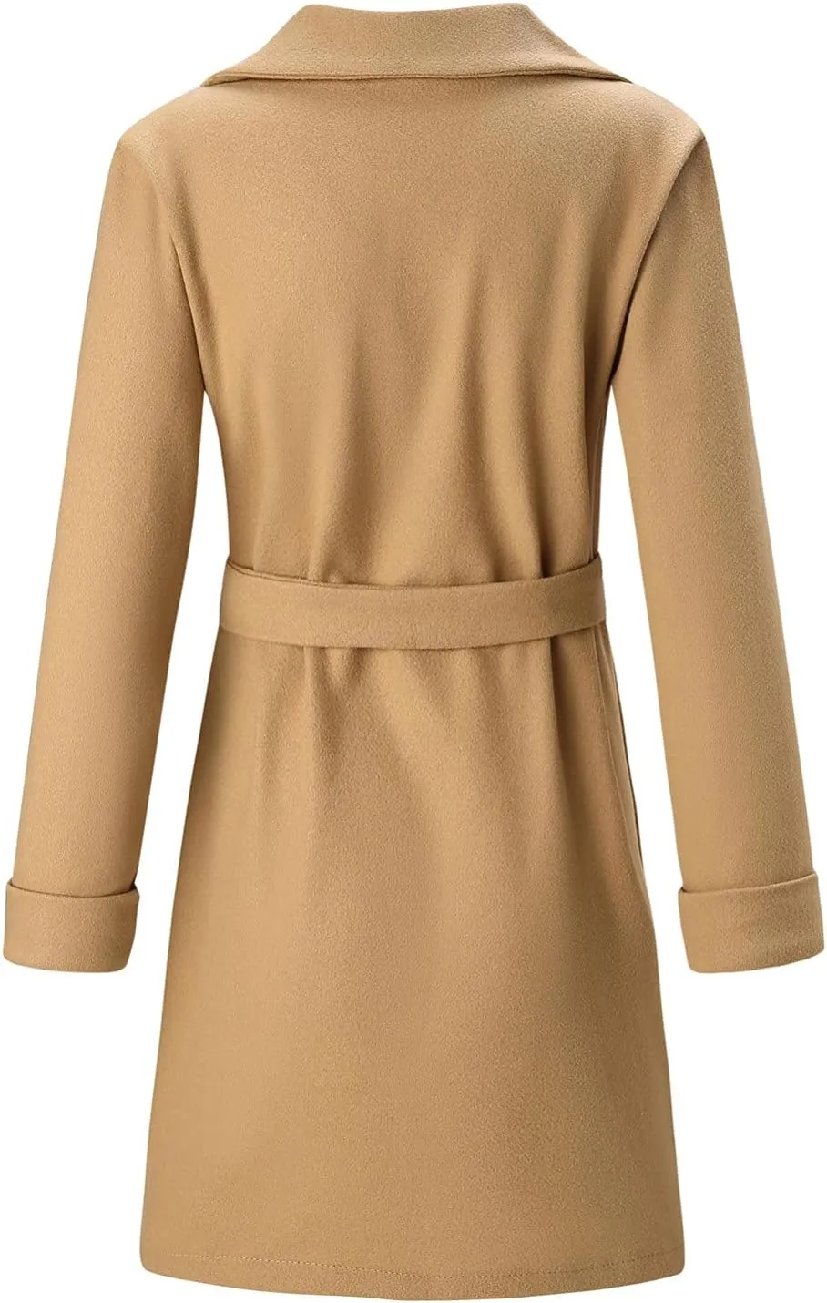 Women Trendy Trench Coat Classic Business Blazers Coat Lapel Peacoat Solid Overcoat Fall Winter Temperament Outwear