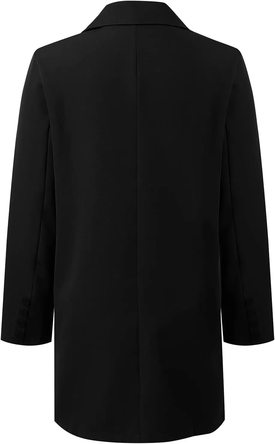 Womens Big Notch Lapel Single Breasted Pea Coats Warm Winter Wool Blend Overcoats Elegant Long Suit Jacket Blazers