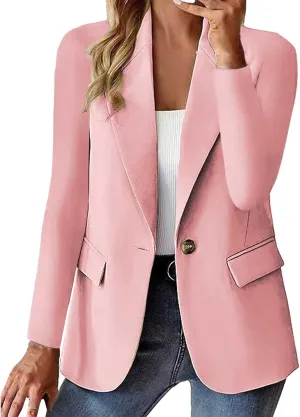 Women's Casual Blazers Jacket Long Sleeve Open Front Work Office Blazer Fashion Suit Jackets Spring Summer Cardigan
