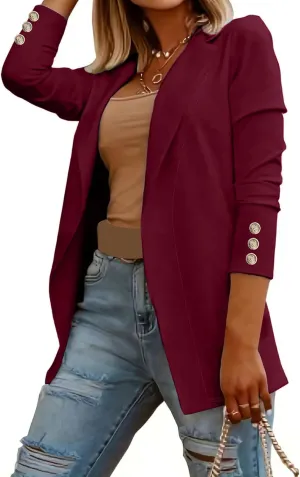 Womens Casual Long Sleeve Blazers Fashion Lightweight with Lined Professional Work Office Suit Jacket Trendy Clothes