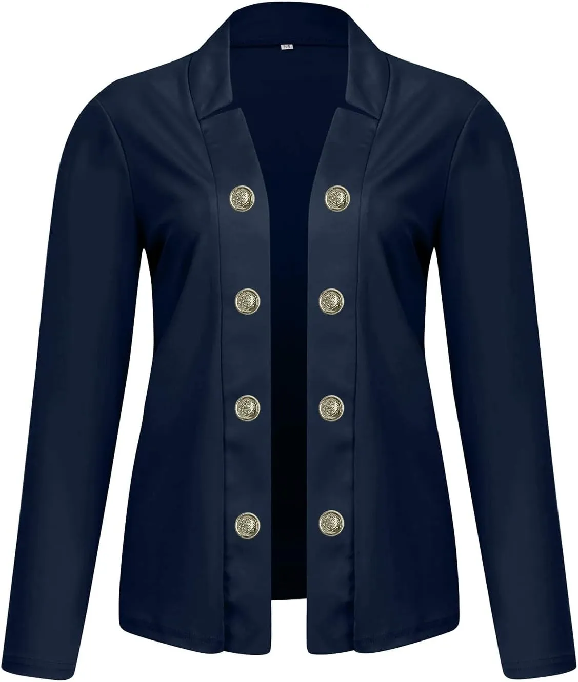 Women's Double Breasted Blazers Open Front Dressy Casual Notch Lapel Work Office Suit Jackets Business Outerwear Coat