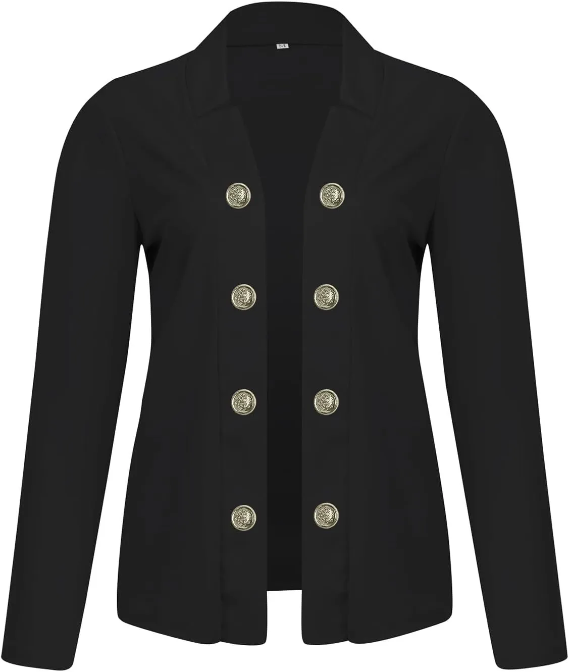 Women's Double Breasted Blazers Open Front Dressy Casual Notch Lapel Work Office Suit Jackets Business Outerwear Coat