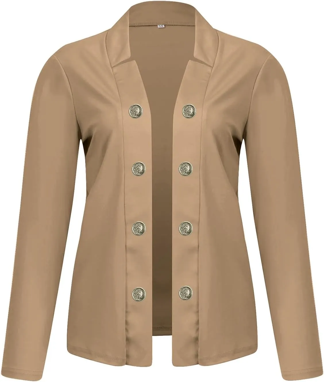 Women's Double Breasted Blazers Open Front Dressy Casual Notch Lapel Work Office Suit Jackets Business Outerwear Coat
